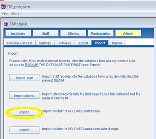 Import databases